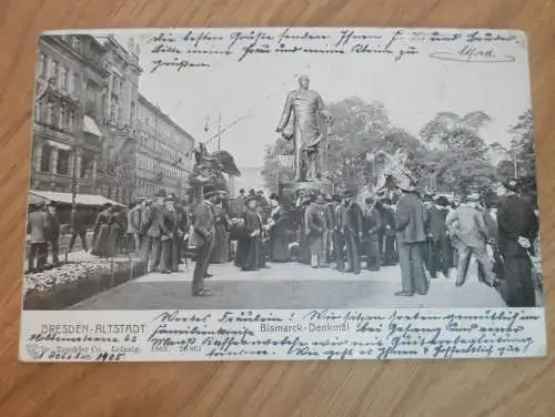 alte AK - Dresden , 1905 , Bismarck Denkmal , Ansichtskarte !!