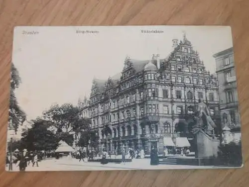 alte AK - Dresden , ca. 1905 , Ring Strasse , Victoriahaus , Ansichtskarte !!