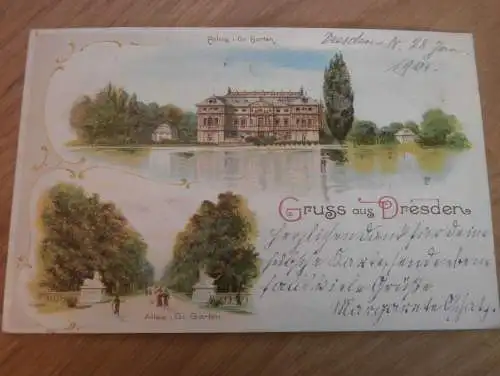 alte AK - Dresden , 1901 , Litho , Ansichtskarte !!