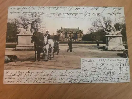 alte AK - Dresden , 1897 , königl. grosser Garten , Ansichtskarte !!