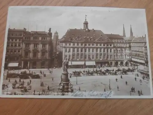 alte AK - Dresden , 1935 , Altmarkt , Denkmal , Ansichtskarte !!!