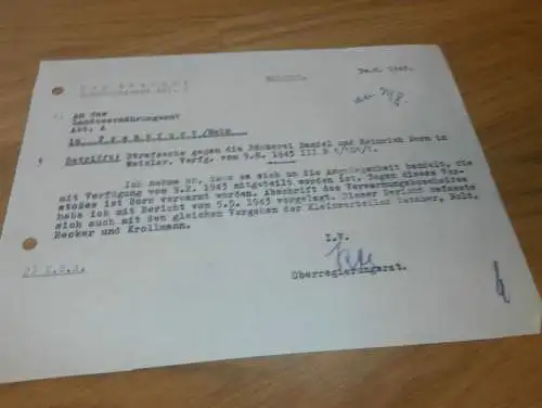 Strafsache - Bäcker Daniel und Heinrich Born in Wetzlar , 1943 , Tessmer , Nold , Krollmann , Ernährungsamt Wetzlar !!