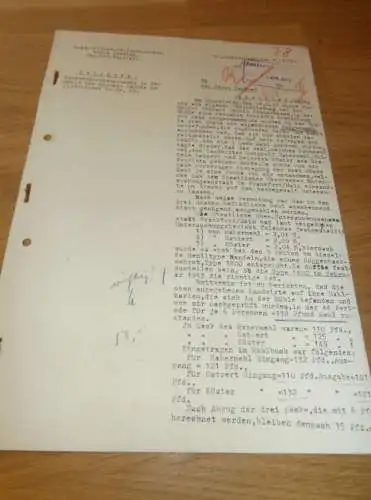 alte Akte - Untersuchung in Mühle von Hermann Schütz in Niederkleen b. Langgöns , 1943 , Rechtenbach , Polizei , Wetzlar