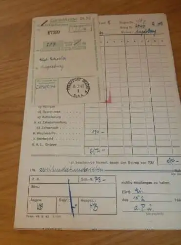 Krankenhaus Sudenburg - Dr. med. Fiebrand in Magdeburg , 1943 , Reklame , Werbung , alte Dokumente !!!