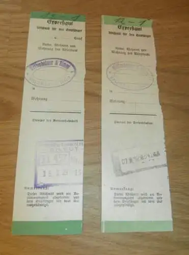 2x Expressgut-Karte , Mettenheimer & Simon in Frankfurt a. Main , 1929 , Post  !!