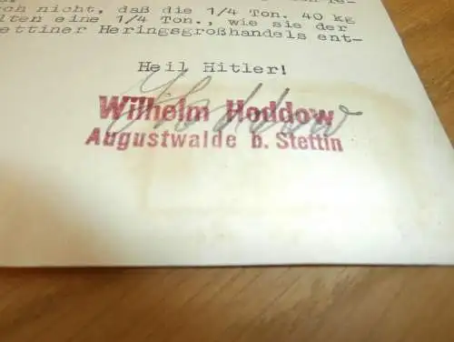 Wilhelm Hoddow in Augustwalde b. Stettin , 1939 , Wielgowo , Kr. Naugard , Postkarte , altes Dokument !