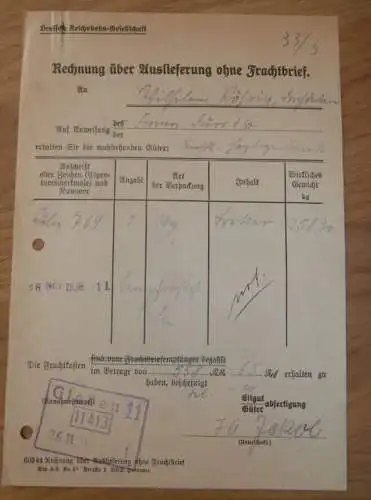 Deutsche Reichsbahn in Gießen , 1936 , Reklame , Giessen , altes Dokument !