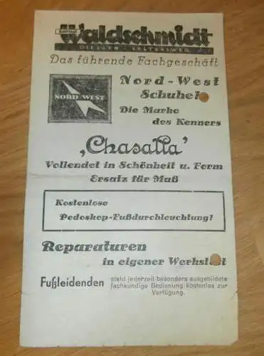 Schuhe Waldschmidt in Gießen , 1934 , Reklame , Giessen , altes Dokument !