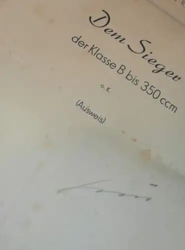 1. Stralsunder Motorradrennen 1949 , Rennfahrer Kurt Maul - DDR-Meister , Hansa-Ring Stralsund , Rennsport , DDR !!!