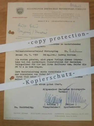 WM Nürburgring 1958 , Rennfahrer Kurt Maul - DDR-Meister im Motorradrennen , ADMV , Strassenrennen , Rennsport , DDR !!