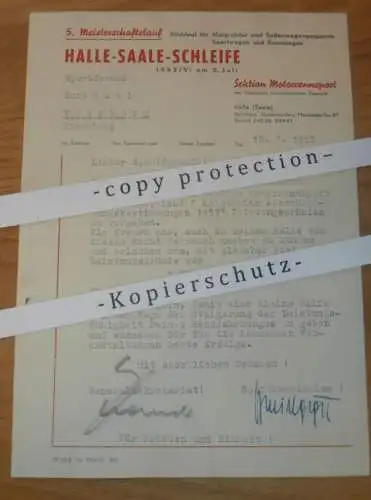 Halle-Saale-Schleife 1953 , Rennfahrer Kurt Maul - DDR-Meister im Motorradrennen , Kirchberg , Rennsport , DDR !!