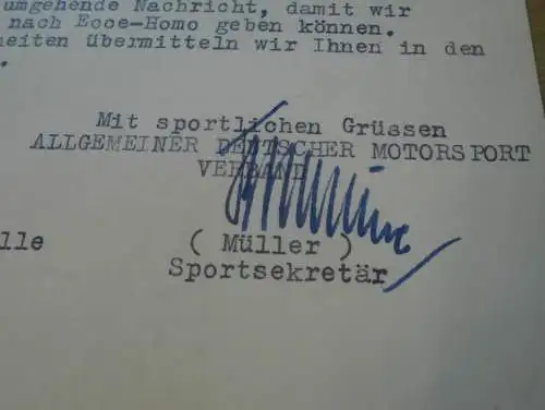 ADMV an Rennfahrer Kurt Maul - DDR-Meister im Motorradrennen ,1958 , Eifelrennen , Ecce-Homo , Rennsport , DDR !!