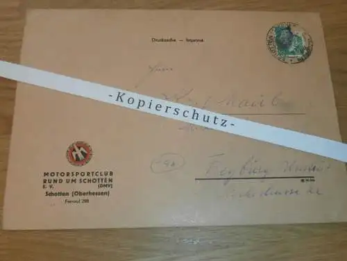 Rund um Schotten an Rennfahrer Kurt Maul - DDR-Meister im Motorradrennen ,1955 , ADMV , Rennsport , DDR !!