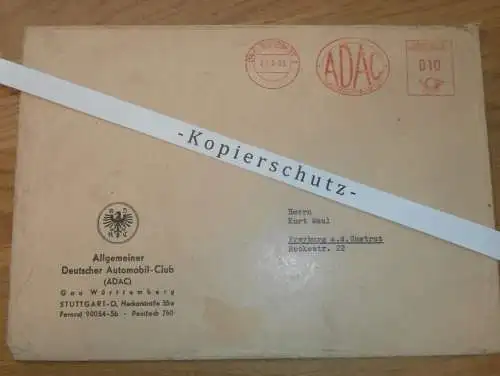 ADAC Stuttgart an Rennfahrer Kurt Maul - DDR-Meister im Motorradrennen ,1955 , ADMV , Rennsport , DDR !!