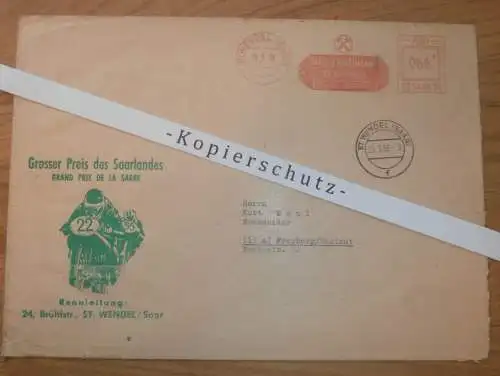 St. Wendel a. Saar an Rennfahrer Kurt Maul - DDR-Meister im Motorradrennen ,1956 , ADMV , Rennsport , DDR