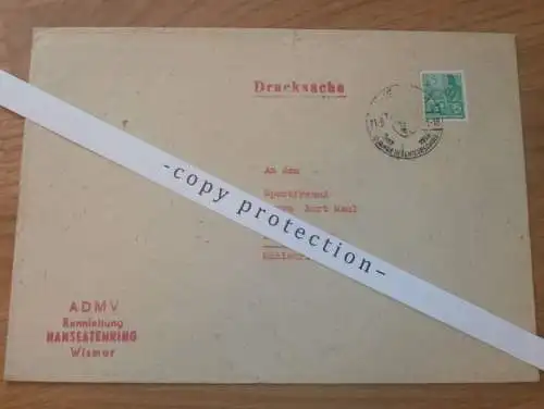 Hanseatenring Wismar an Rennfahrer Kurt Maul - DDR-Meister im Motorradrennen ,1958 , ADMV , Freyburg , Rennsport , DDR