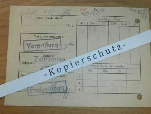 Schleizer Dreieck-Rennen 1954 - Fahrerkarte v. Kurt Maul DDR-Meister im Motorradrennen - ADMV , Rennsport , DDR !!