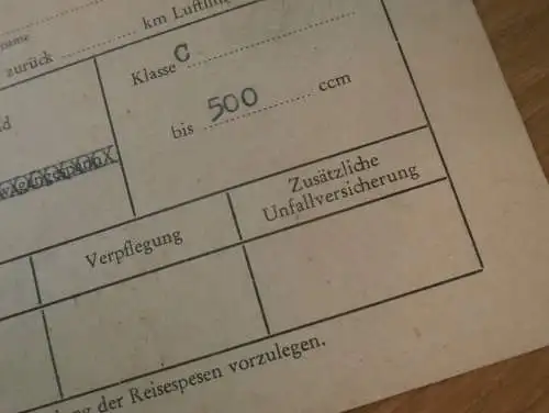 Schleizer Dreieck-Rennen 1954 - Fahrerkarte v. Kurt Maul DDR-Meister im Motorradrennen - ADMV , Rennsport , DDR !!