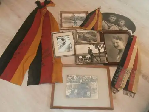 DDR-Meister im Motorradrennen - Kurt Maul , Norton , Nachlass , Siegerschleifen , Chemnitz , Stralsund , Halle