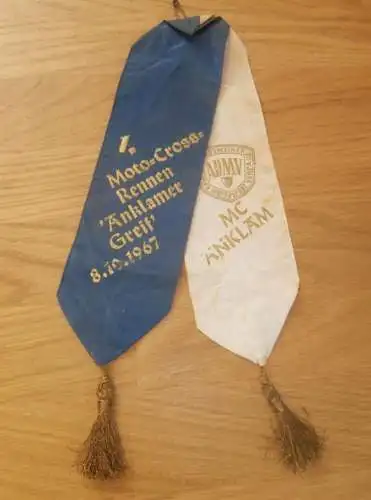 1. Moto Cross - MC Anklam , 8.10.1967 , Siegerschleife , Anklamer Greif , Motocross , Motorsport , DDR !!!!