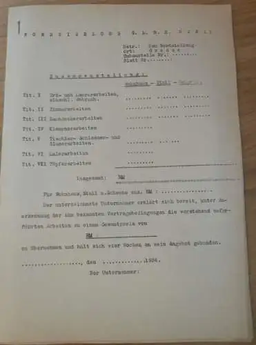 Bau Nordsiedlung - Gresse - Granzin i. Mecklenburg , 1934 , alte Akte , b. Ludwigslust , Landsiedlungsgesellschaft !!