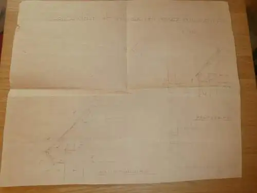 Siedlung Klein Plasten i. Mecklenburg , 1935 , alter Plan , b. Waren Müritz , Scheune , Architektur , ca. 400x335 mm