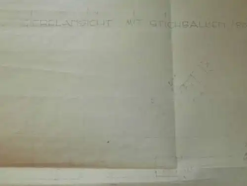 Siedlung Klein Plasten i. Mecklenburg , 1935 , alter Plan , b. Waren Müritz , Scheune , Architektur , ca. 400x335 mm