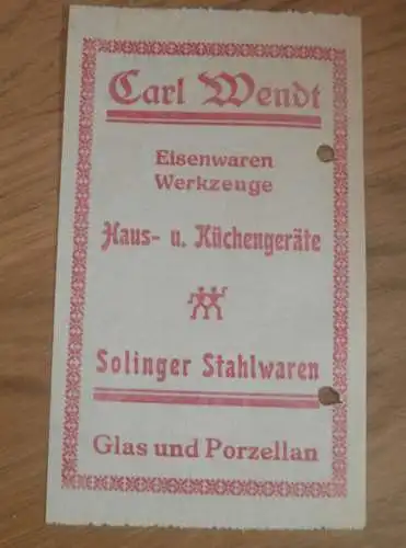 Carl Wendt in Berlin Neukölln , 1933 , Reklame , altes Dokument !!