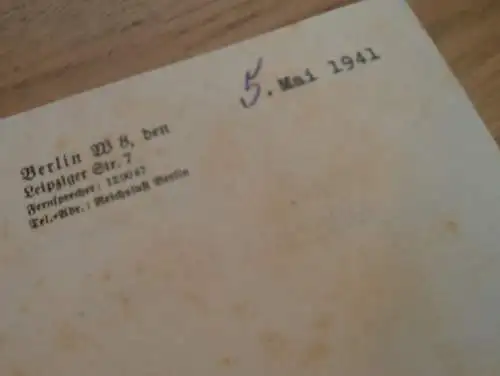 Reichsminister der Luftfahrt - 5.Mai 1941 , Brief zur Erfindung - Luftfrachter , Franz Höbel in Reutte i. Tirol !!