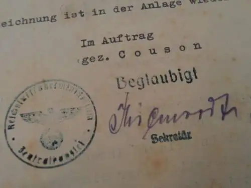 Reichsminister der Luftfahrt - 5.Mai 1941 , Brief zur Erfindung - Luftfrachter , Franz Höbel in Reutte i. Tirol !!