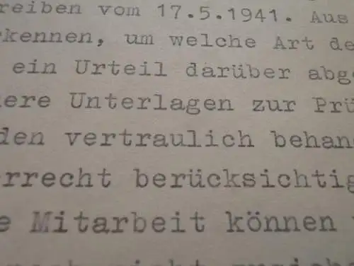 Patentabteilung Ernst Heinkel Flugzeugwerke Rostock - 6.6.1941 -Brief mit Anwortschreiben Franz Höbel in Reutte i. Tirol