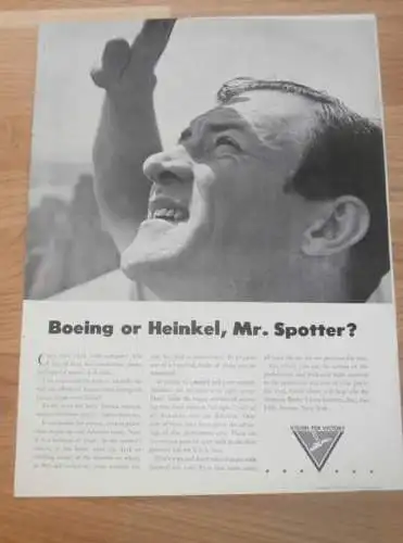 Boeing oder Heinkel , 1942 , Bericht aus englischer Zeitung , Flugzeuge , Airplane , Flugzeugbau !