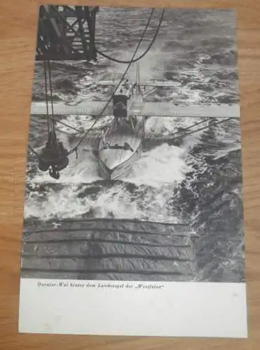 alte Karte / Fotos - Dornier - Katapult-Wal der "Westfalen" , Flugzeug , Flugzeugbau , Flieger !!!