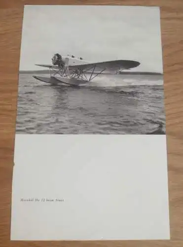 alte Karte / Fotos - Heinkel HE 12 und Flugstützpunkt "Westfalen" mit Katapult Wal, Flugzeug , Flugzeugbau , Flieger !!!