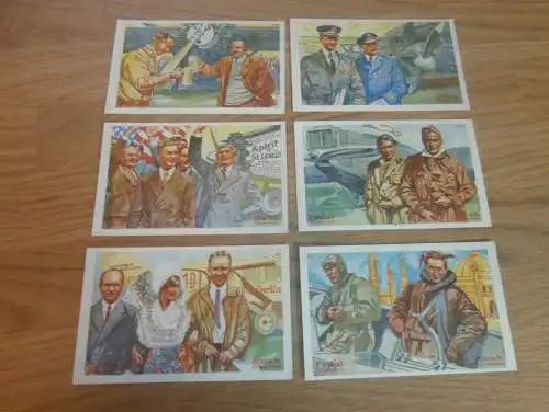 Erdal-Kwak-Serienbilder 1927 - Serie 6 - Rekordflieger (Bilder 1-6) , Flieger , Flugzeug , Fliegerei !!!