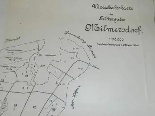 Rittergut Milmersdorf in Brandenburg , 1920 , alte Karte , Kölpin , Briesen , Götschendorf , Templin , Kreuzkrug  !!