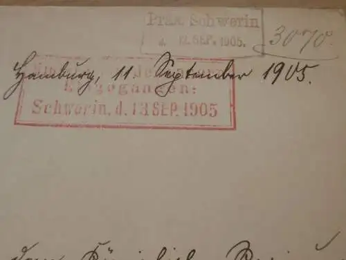 Königlich Preußische Gesandtschaft in Mecklenburg , 1905 , Graf von Bassewitz , Dargun , Urkunde , Schwerin  !!