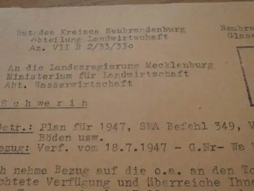 Neubrandenburg , 1947 , Wasserverband , Arbeitskräfte und Gummistiefel , Landwirtschaft , Agrar !!