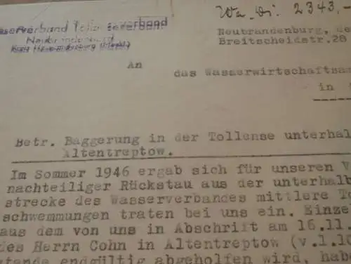 Neubrandenburg , 1947 , Tollense-Mühle Altentreptow , Überschwemmungen , Cohn !!