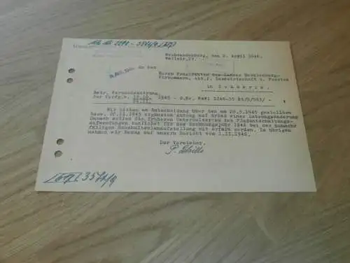 Neubrandenburg i. Mecklenburg , 1946 , Wasserverband Tollense , altes Schreiben !!