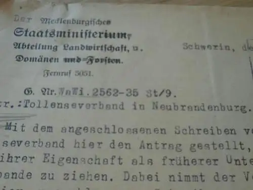 Neubrandenburg i. Mecklenburg , 1944 , Regierung Stettin , Staatsministerium , Rechtsstreit mit Altentreptow , Fischerei