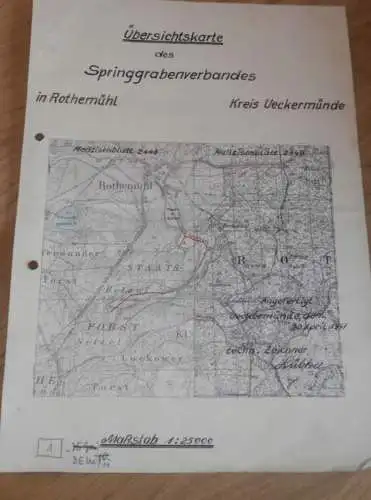 alter Plan - Rothemühl i. Mecklenburg , 1938 , Ueckemünde , Wald , Forst , Landwirtschaft , Agrar !!!