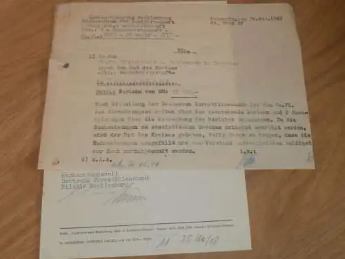 Moldenhauer Wolfsbruch - Torgelow 1949 , Deutsche Investitionsbank Filiale Mecklenburg , alte Dokumente , Ueckermünde