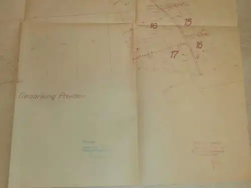 großer alter Plan - Liepen i. Mecklenburg , 1951, Steinmocker , Preetzen , Neetzow , ca. 830x590 cm !!!