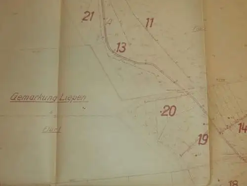 großer alter Plan - Liepen i. Mecklenburg , 1951, Steinmocker , Preetzen , Neetzow , ca. 830x590 cm !!!