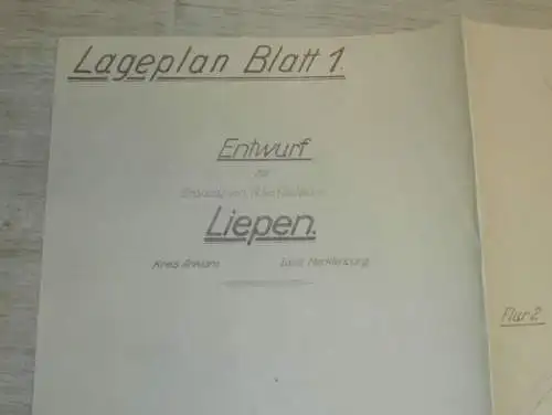 großer alter Plan - Liepen i. Mecklenburg , 1951, Steinmocker , Preetzen , Neetzow , ca. 850x580 cm !!!