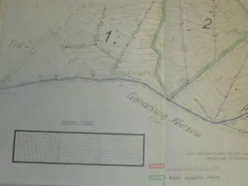 großer alter Plan - Liepen i. Mecklenburg , 1951, Steinmocker , Preetzen , Neetzow , ca. 850x580 cm !!!