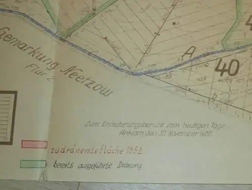 großer alter Plan - Liepen i. Mecklenburg , 1951, Steinmocker , Preetzen , Neetzow , ca. 850x580 cm !!!