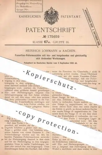 original Patent - Heinrich Lohmann , Aachen | 1905 | Facetten - Poliermaschine | Polieren , Polier | Werkzeug