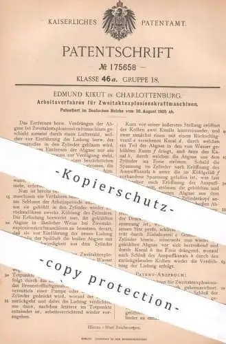 original Patent - Edmund Kikut , Berlin / Charlottenburg | 1905 | Zweitaktexplosionskraftmaschine | Gasmotor , Motor !!